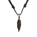 Load image into Gallery viewer, Two Feather Pendants on Adjustable Rope Necklace
