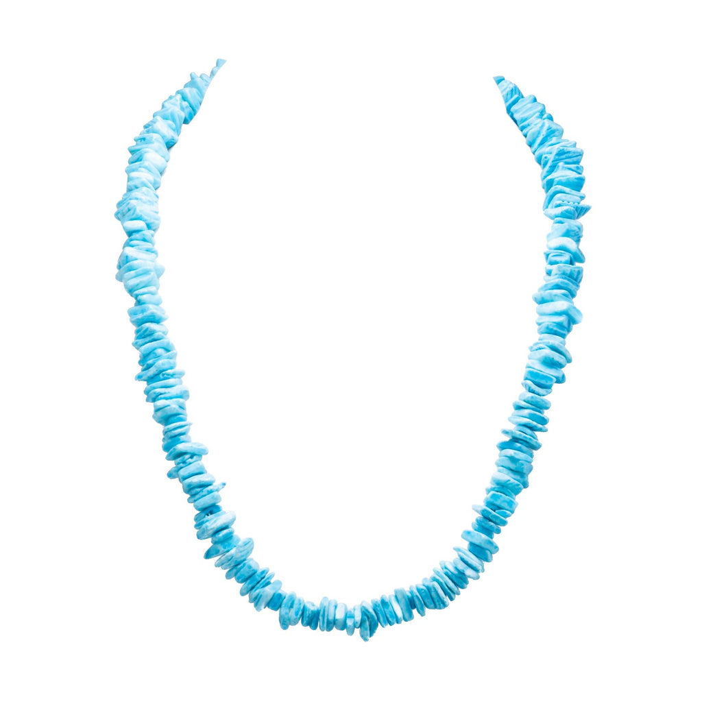 Light Blue Puka Chip Shell Beads Necklace and Anklet Set