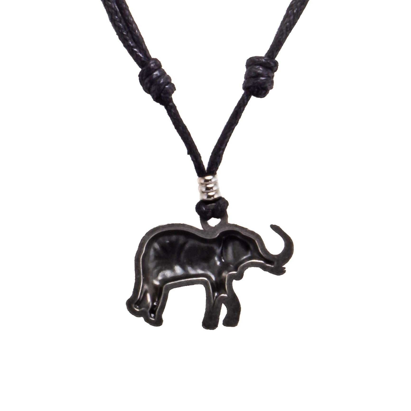 Elephant Pendant on Adjustable Rope Necklace