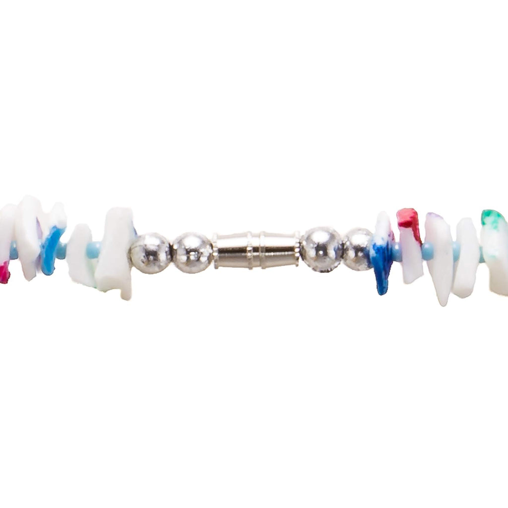 Multicolor Spotted Puka Chip Shells Necklace & Anklet Set
