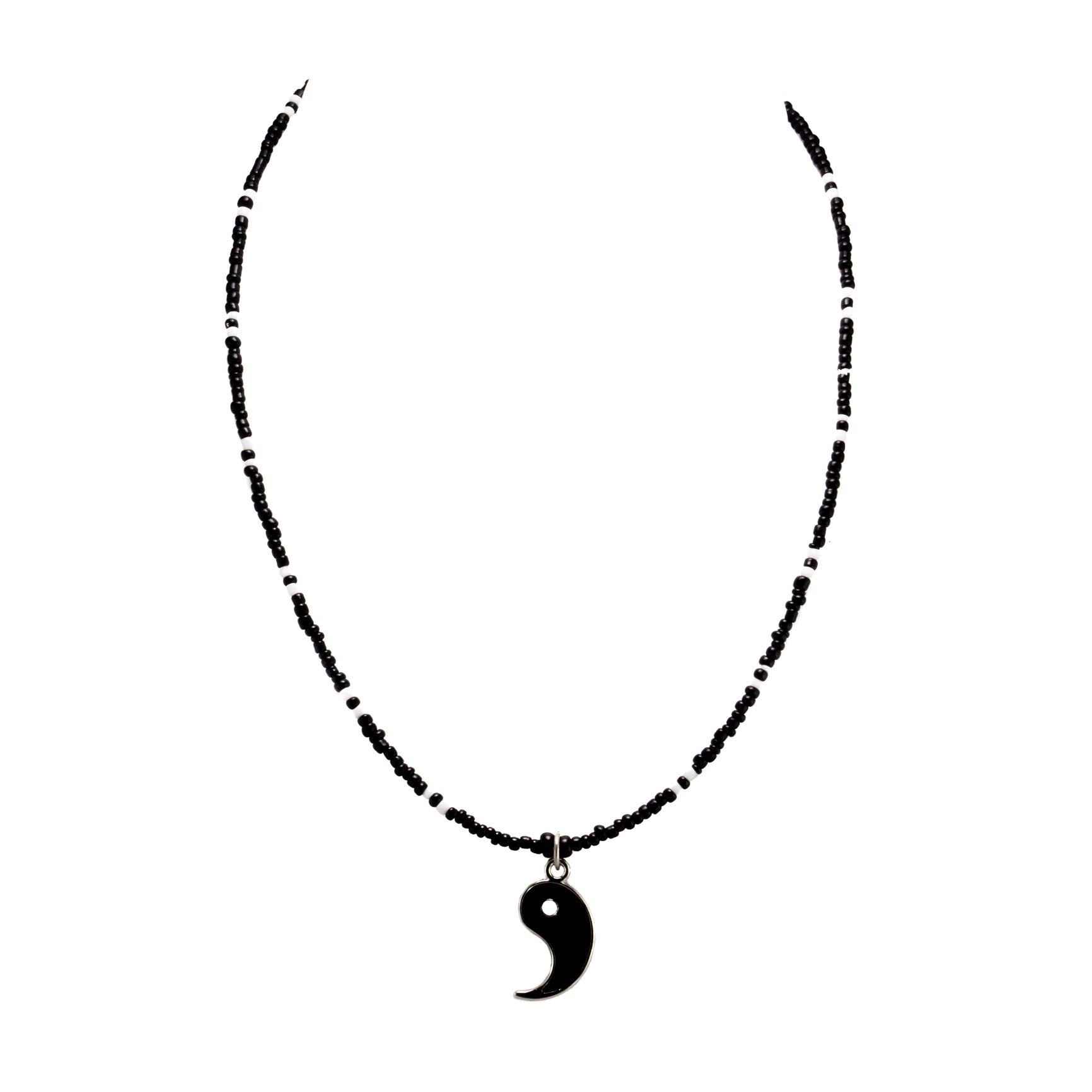 Yin and Yang Pendants on Seed Beads Necklaces Set