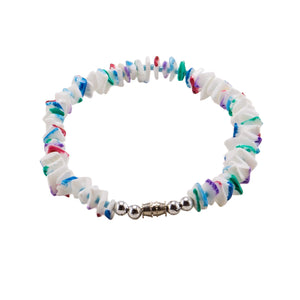Multicolor Spotted Puka Chip Shells Necklace & Anklet Set
