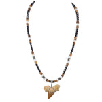 Load image into Gallery viewer, 1¼&quot;+ Shark Tooth Pendant on Hematite, Coconut &amp; Puka Shell Beads Necklace
