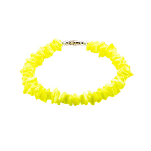 Neon Yellow Puka Chip Shell Beads Necklace and Anklet Set