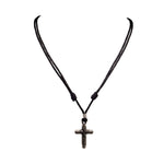 Load image into Gallery viewer, BlueRica Wrapped Cross on Adjustable Cord Necklace
