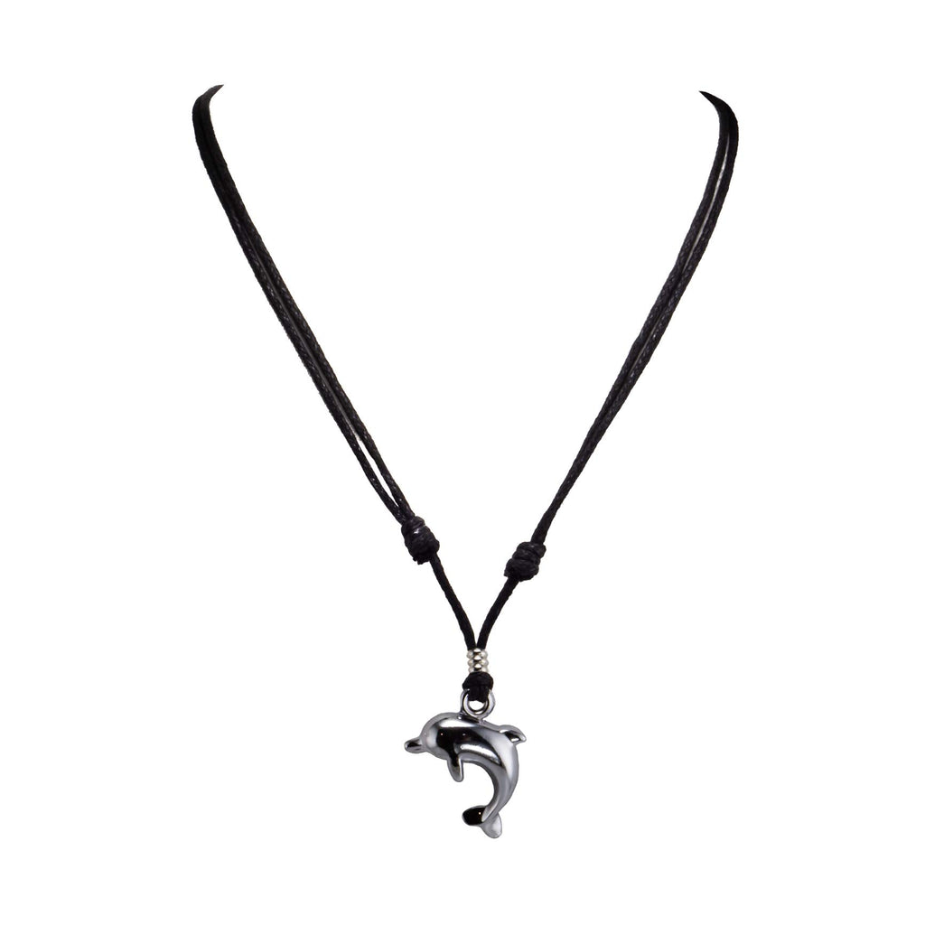 Dolphin Pendant on Adjustable Rope Necklace