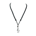 Treble Clef Pendant on Adjustable Rope Necklace