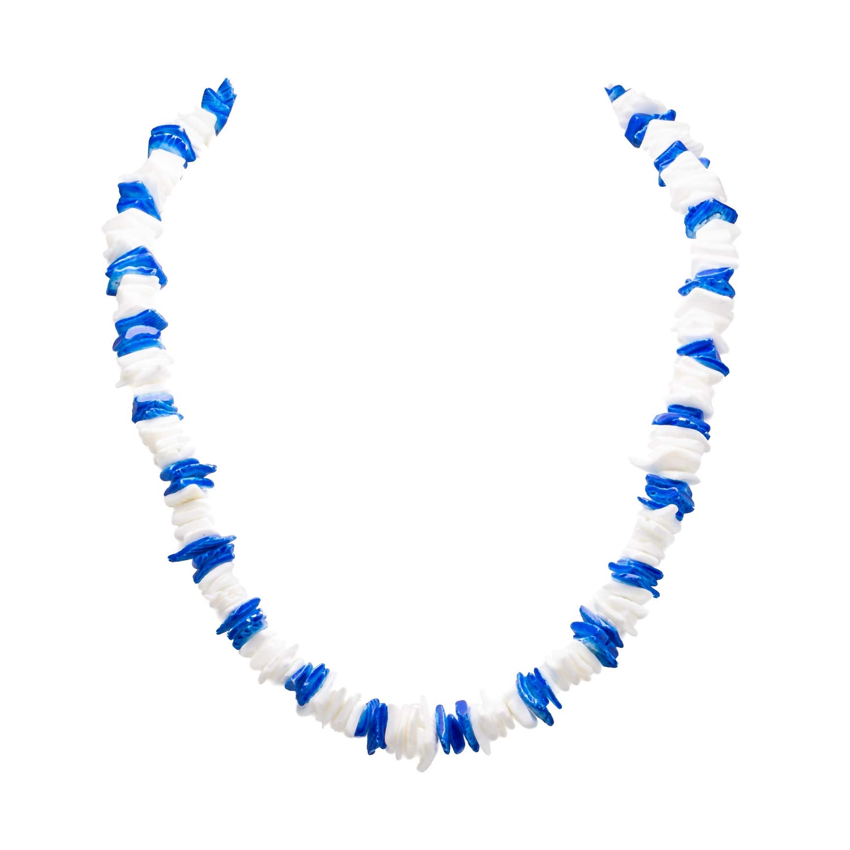 Dark Blue and White Puka Chip Shells Necklace & Anklet Set