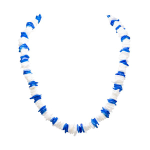 Dark Blue and White Puka Chip Shells Necklace & Anklet Set