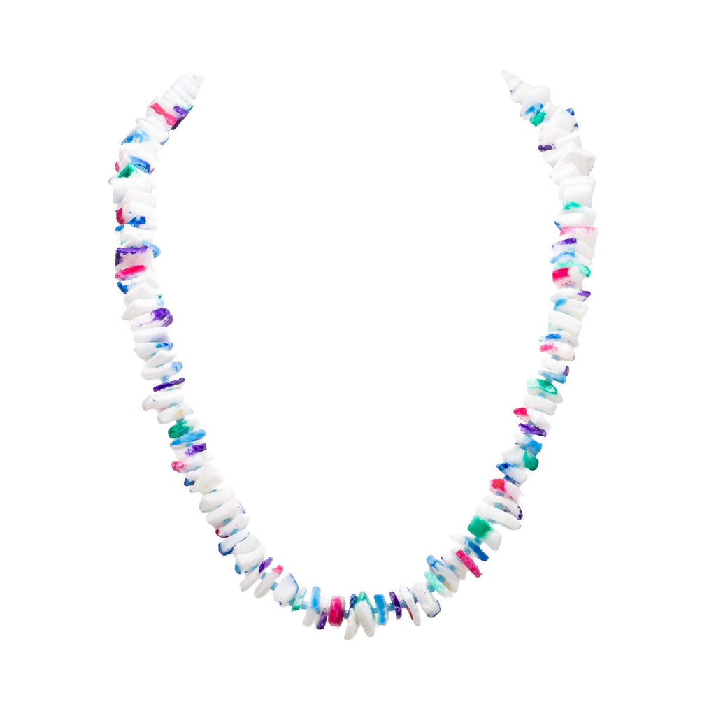 Multicolor Spotted Puka Chip Shells Necklace & Anklet Set