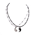 Yin and Yang Pendants on Seed Beads Necklaces Set