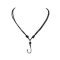Fish Hook Pendant on Adjustable Rope Necklace