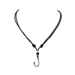 Load image into Gallery viewer, Fish Hook Pendant on Adjustable Rope Necklace
