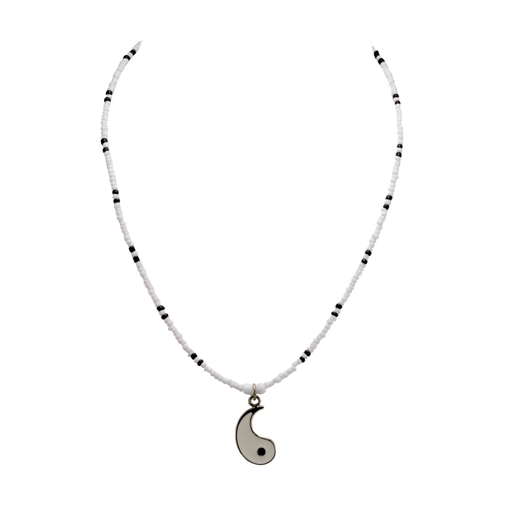 Yin and Yang Pendants on Seed Beads Necklaces Set
