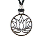 Load image into Gallery viewer, Lotus Flower Pendant on Adjustable Rope Necklace
