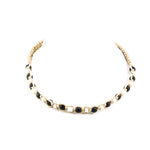 Load image into Gallery viewer, Hemp Choker Necklace With White Clam Black Bead
