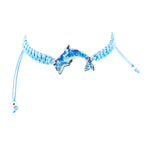Load image into Gallery viewer, Blue Dolphin on Adjustable Braided Blue Cord Bracelet
