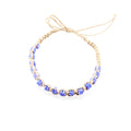 Purple Puka Shell Beads on Hemp Anklet Bracelet