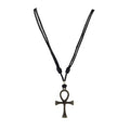 Ankh Cross Pendant on Adjustable Rope Necklace