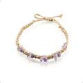 Amethyst Gemstone Chips on Hemp Anklet Bracelet