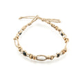 Nassa Shells, Black and Tan Coconut Beads on Hemp Anklet Bracelet