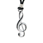 Load image into Gallery viewer, Treble Clef Pendant on Adjustable Rope Necklace
