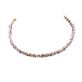 Purple Cat's Eye and Fimo Glitter Beads on Hemp Choker Necklace