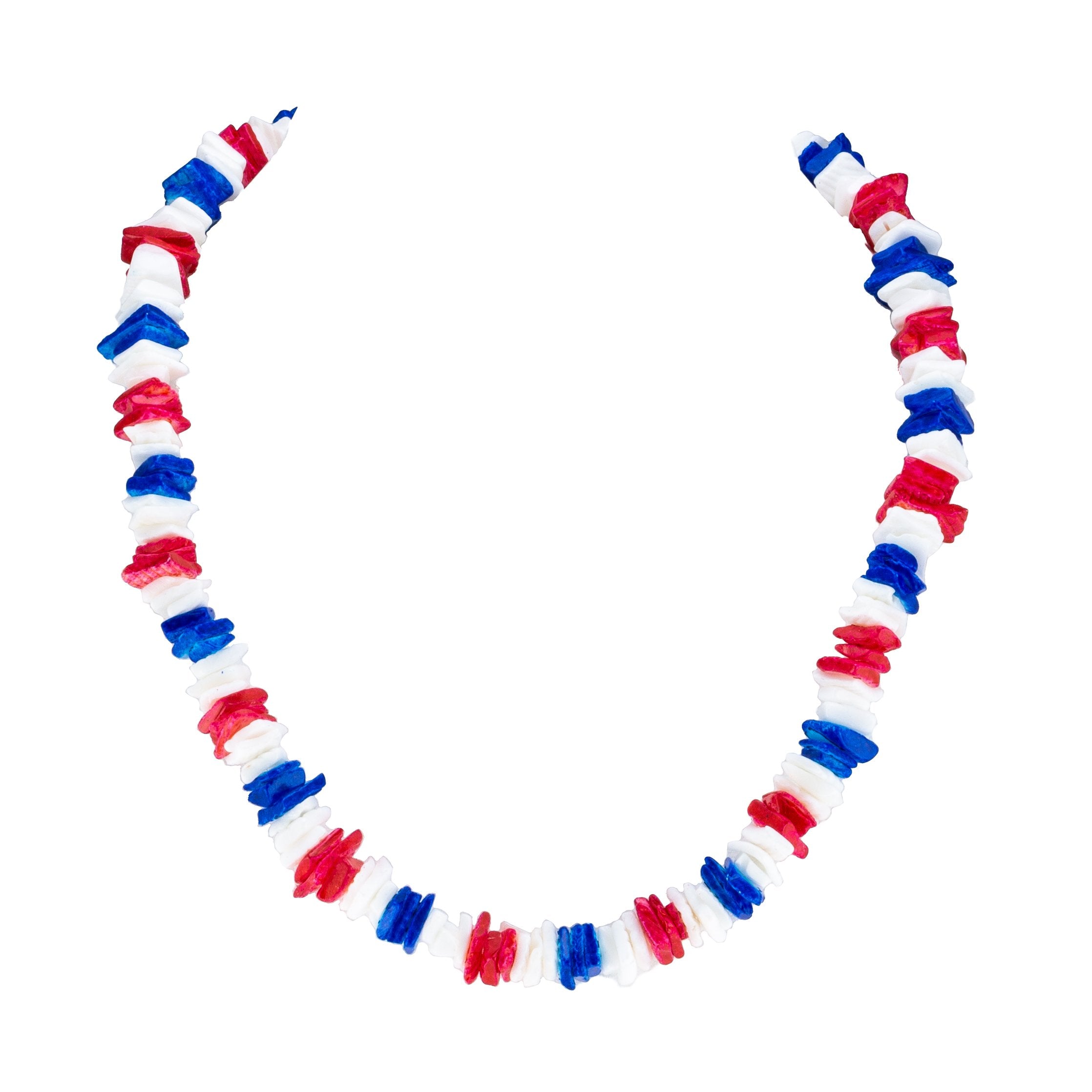 Red, White and Blue Puka Puka Chip Shells Necklace & Anklet