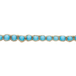 Load image into Gallery viewer, Turquoise Blue Cat&#39;s Eye Beads (7mm) on Hemp Anklet Bracelet
