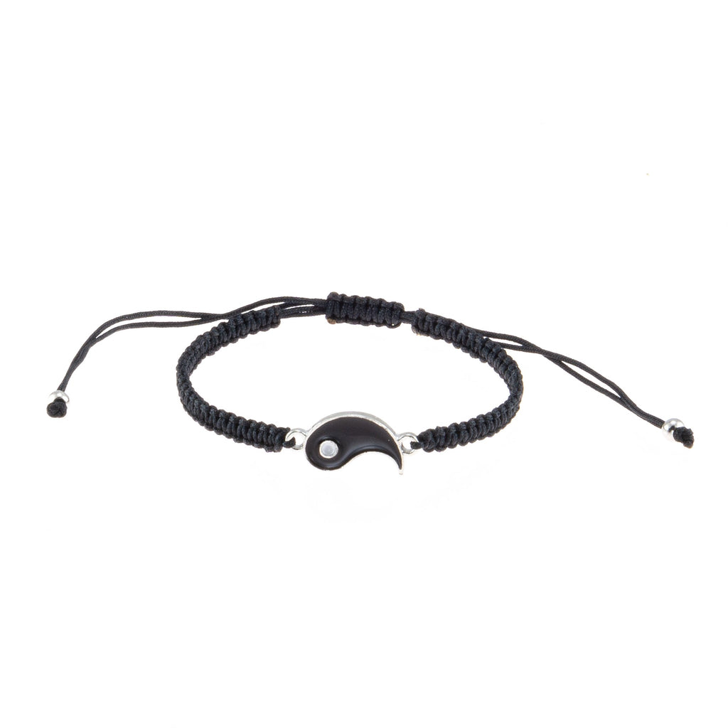 Yin and Yang on Adjustable Braided Cord Bracelet Set