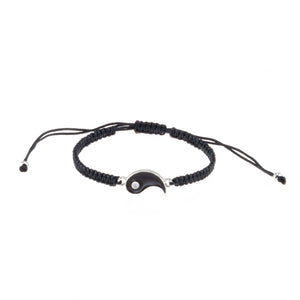 Yin and Yang on Adjustable Braided Cord Bracelet Set