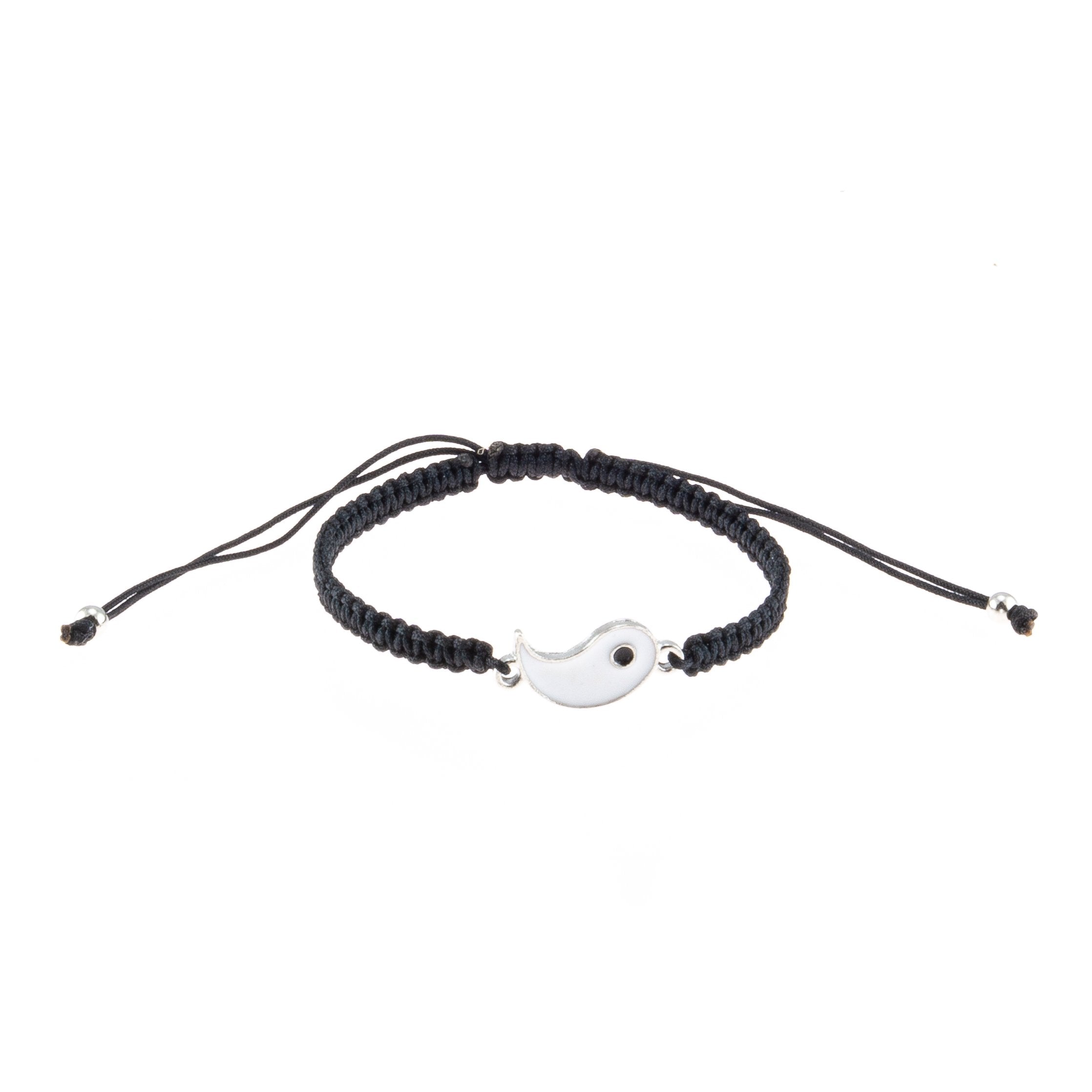 Yin and Yang on Adjustable Braided Cord Bracelet Set