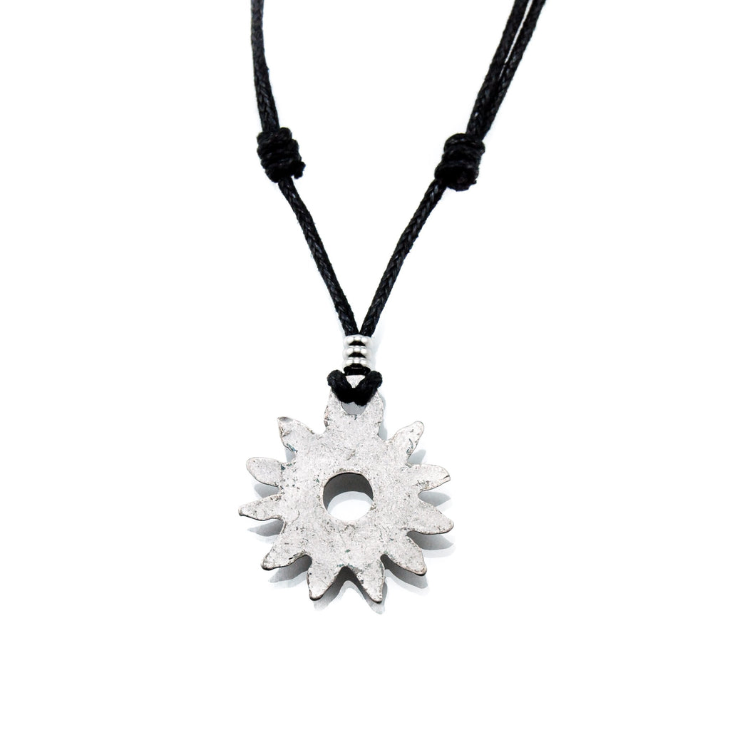 Tribal Sun Pendant on Adjustable Rope Necklace