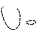 Black & Blue Coconut Beads and Puka Shell Beads Necklace & Bracelet Set