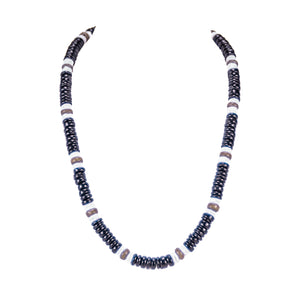 Black & Olive Coconut Beads and Puka Shell Beads Necklace & Bracelet Set