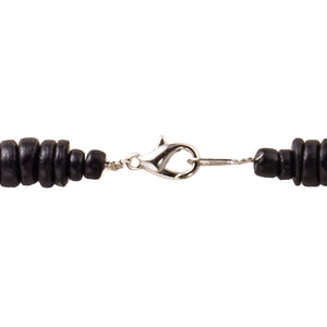 Black & Blue Coconut Beads and Puka Shell Beads Necklace & Bracelet Set