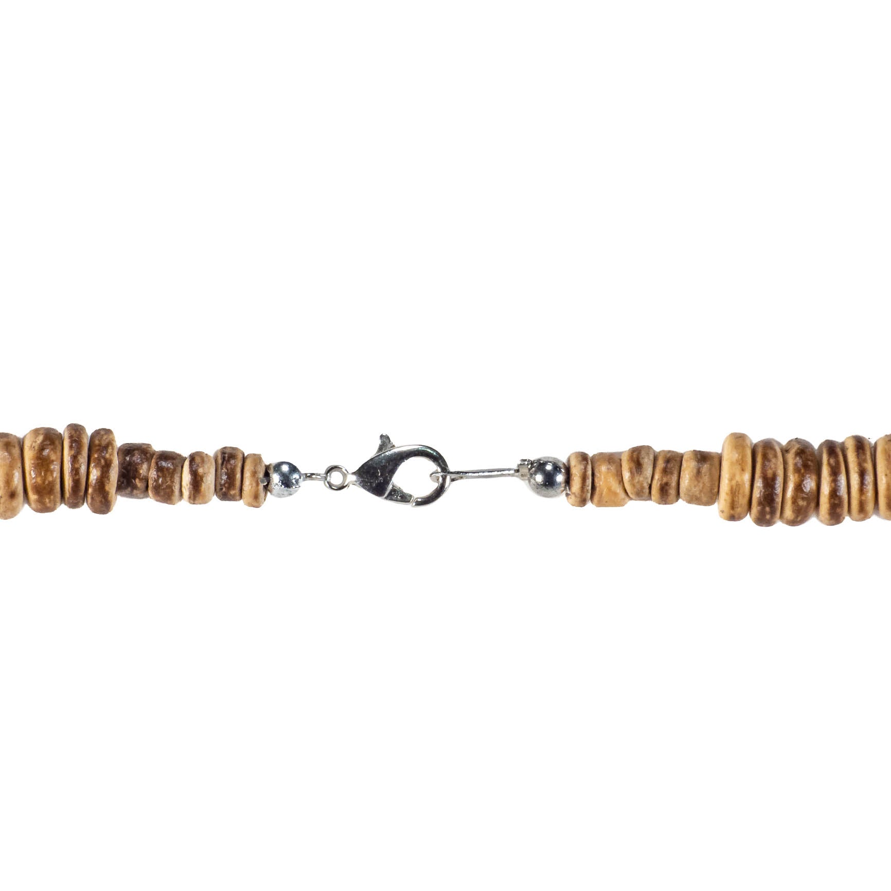 Tiger Brown & Blue Coconut Beads and Puka Shell Beads Necklace & Bracelet Set