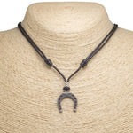Load image into Gallery viewer, Horseshoe Pendant on Adjustable Rope Necklace
