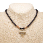 Load image into Gallery viewer, 1&quot;+ Shark Tooth Pendant on Black Coconut Beads Necklace
