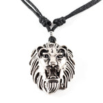 Load image into Gallery viewer, Lion Head Pendant on Adjustable Rope Necklace
