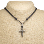 Load image into Gallery viewer, Wrapped Cross Pendant on Adjustable Rope Necklace
