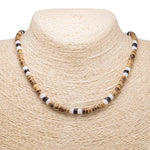 Load image into Gallery viewer, Tiger Coconut, White and Black Puka Shell Beads Necklace
