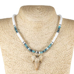 Load image into Gallery viewer, 1¼&quot;+ Shark Tooth Pendant on Puka Shell &amp; Green Shell Beads
