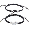 Yin and Yang on Adjustable Braided Cord Bracelet Set