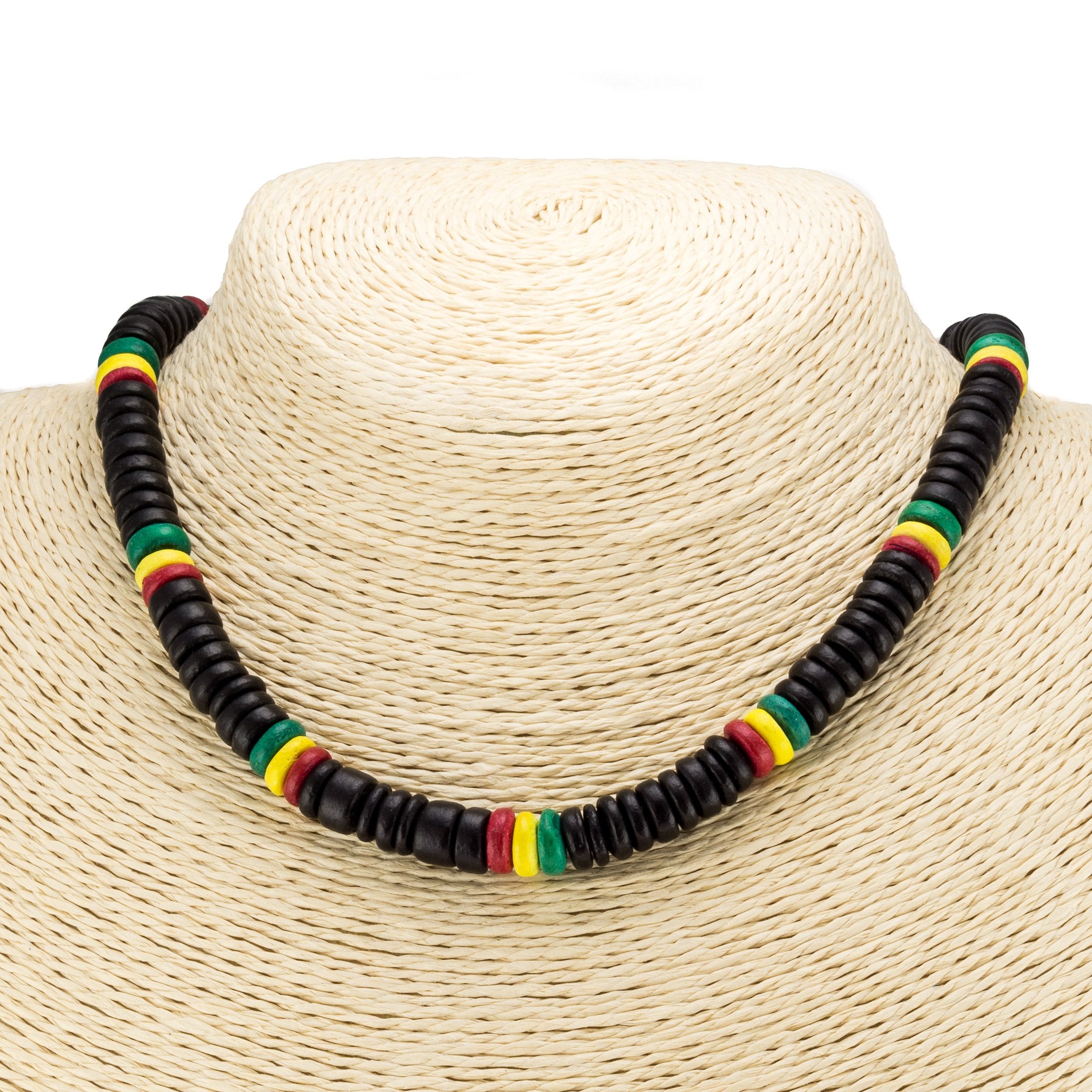 Rasta Coconut Beads Necklace [18 Inches]