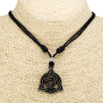Load image into Gallery viewer, Celtic Triquetra Pendant on Adjustable Rope Necklace
