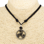 Load image into Gallery viewer, Celtic Triskelion Pendant on Adjustable Rope Necklace
