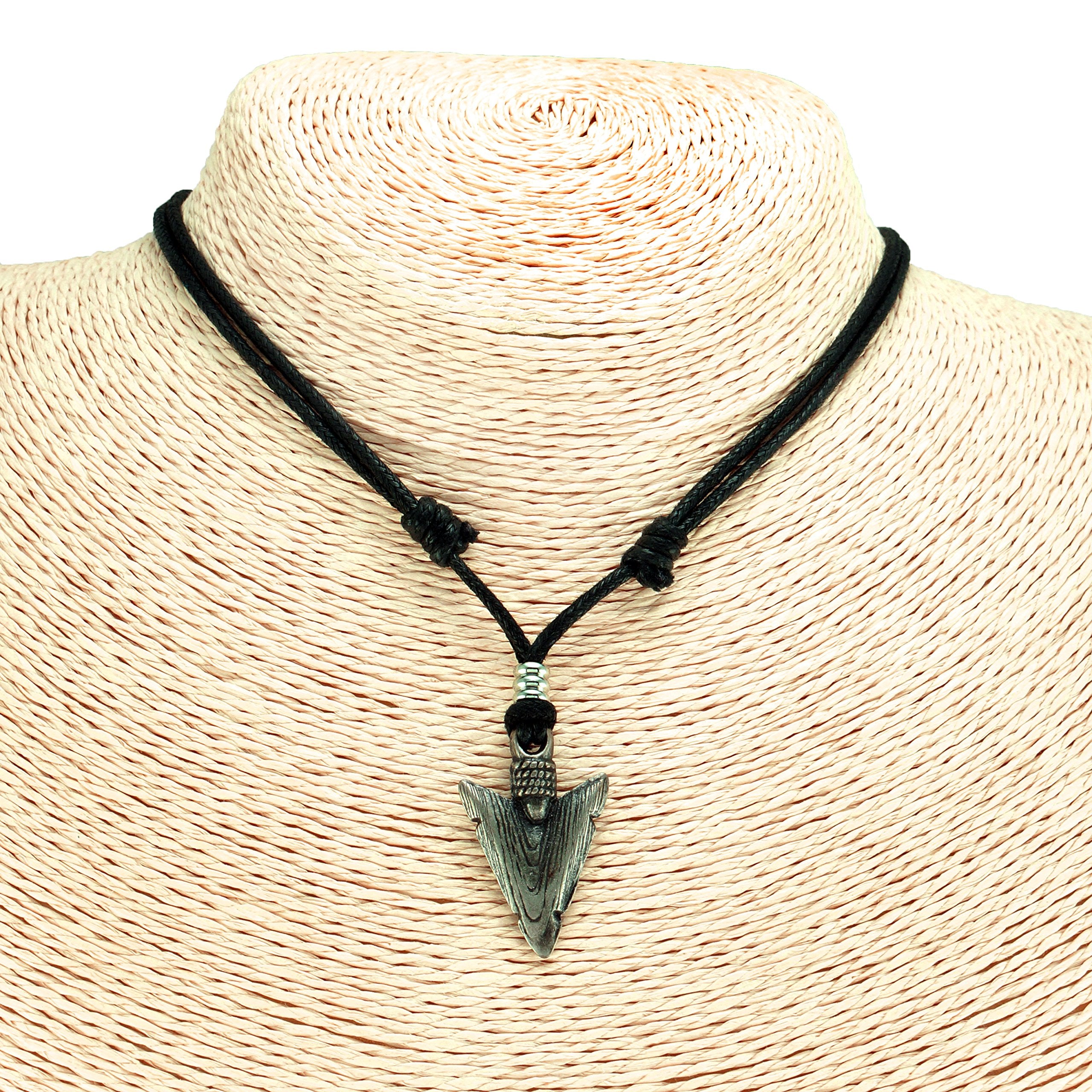 Arrowhead Pendant on Adjustable Rope Necklace