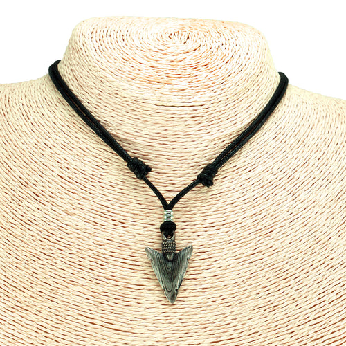 Arrowhead Pendant on Adjustable Rope Necklace