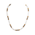 Puka Shell, Tiger and Black Coconut Beads Necklace